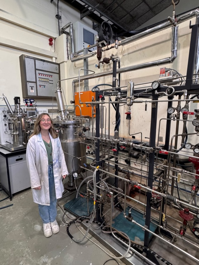 Jody next to the 150L bioreactor